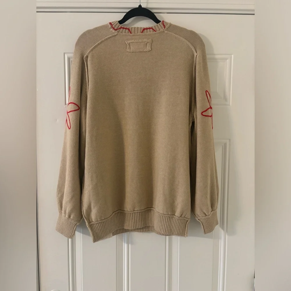 Free People We The Free Graphic Crewneck Sweater Embroidered Bunny Size … - Picture 11 of 15